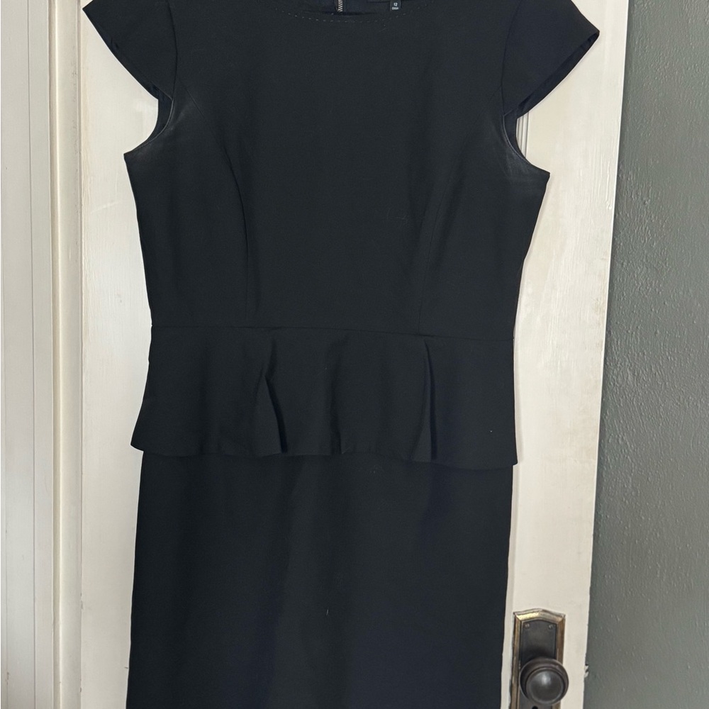 Gianni Bini Black Peplum Cap Sleeve Dress